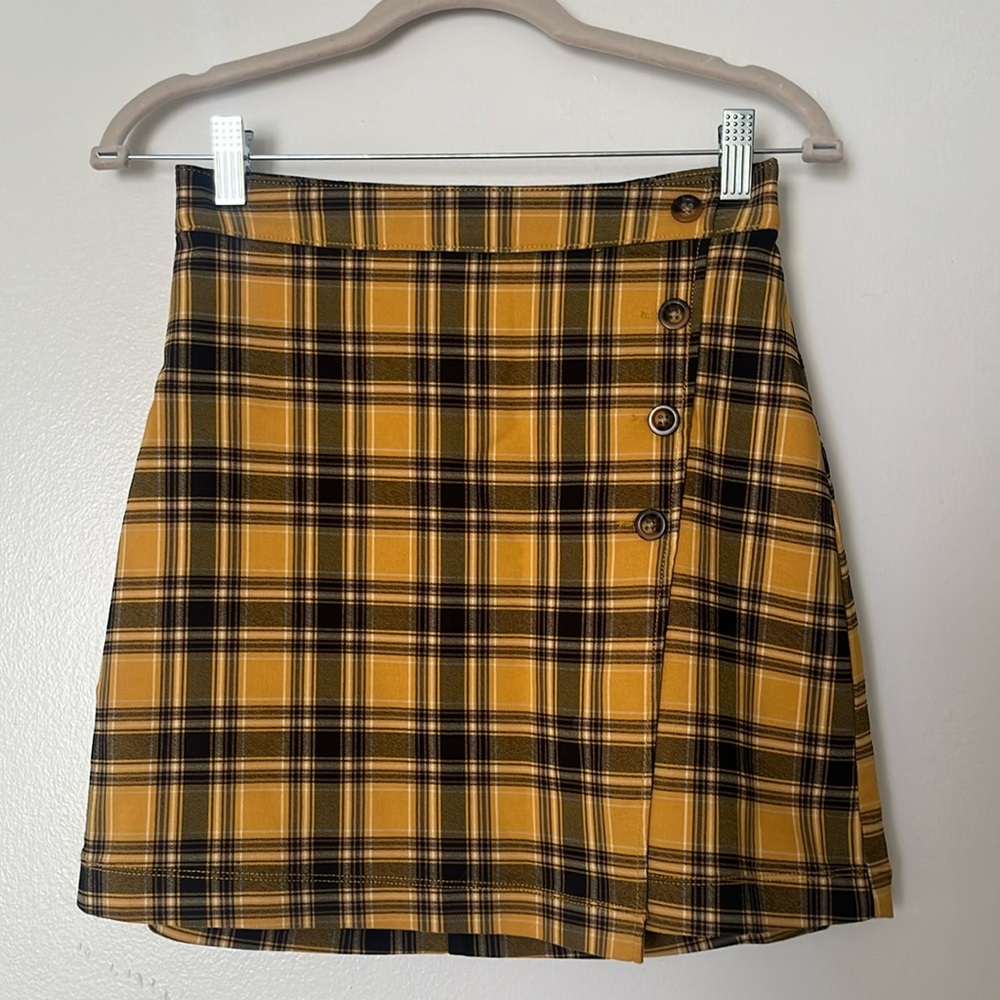 Yellow Plaid Hollister Skirt